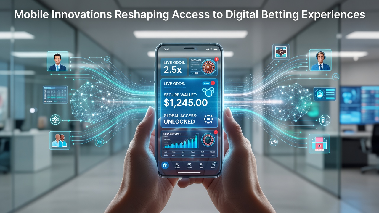 Mobile betting interface showing advanced app features on a smartphone screen