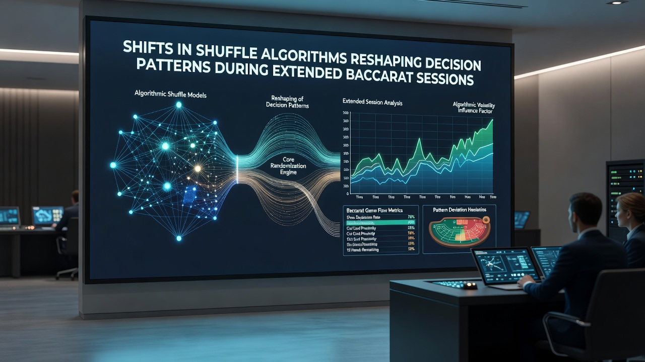 Players engaged in extended baccarat sessions with electronic shuffle equipment visible