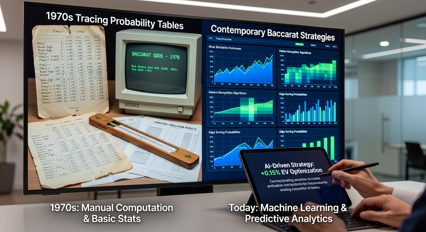 Contemporary digital baccarat interface showing real-time probability calculations and strategy overlays